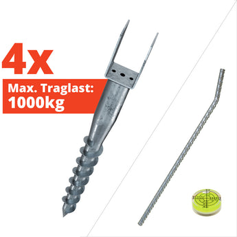 4er Set für eine Balkenbreite von 70mm